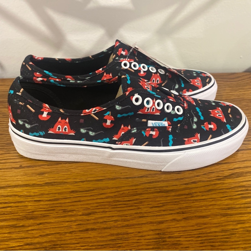 Vans Dabs Myla Black and Red fox Patterned Sneakers M7 W8.5 NWT - Picture 4 of 9